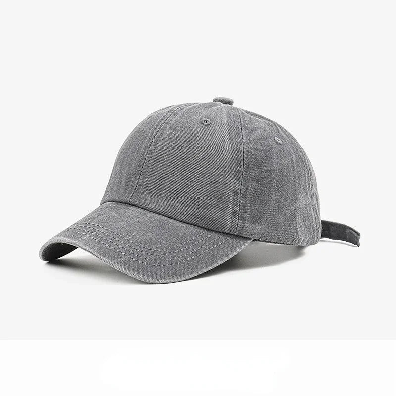 Solid Washed Denim Baseball Cap Vintage Unisex Cotton Sport Hat Outdoor Soft Top Breathable Versatile Sunshade Caps Women Men