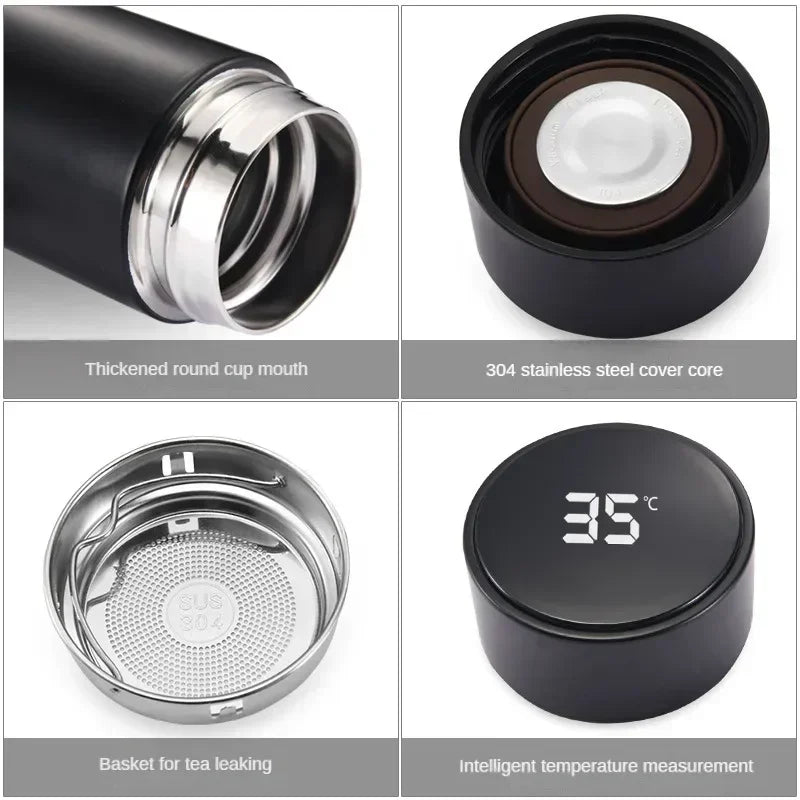 500ml Stainless Steel  Bottle with Digital Temperature Display LED Intelligent Temperature