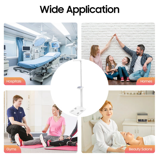 Ultrasonic Height and Body Fat Analyzer 440lb Capacity withLCD Digital Display forHome Clinic Professional Use Body  Measurement