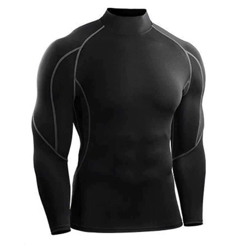 Men's Running T Shirt Sportswear Long Sleeve Male Tracksuit Elastic Rashgard Gym Fitness Tights Training Compression T-shirt Men