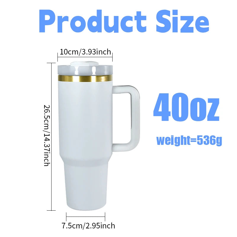 6pcs 40oz Double Wall Insulated Vacuum Glod Plated Chocolate Color Stainless Steel Tumbler He