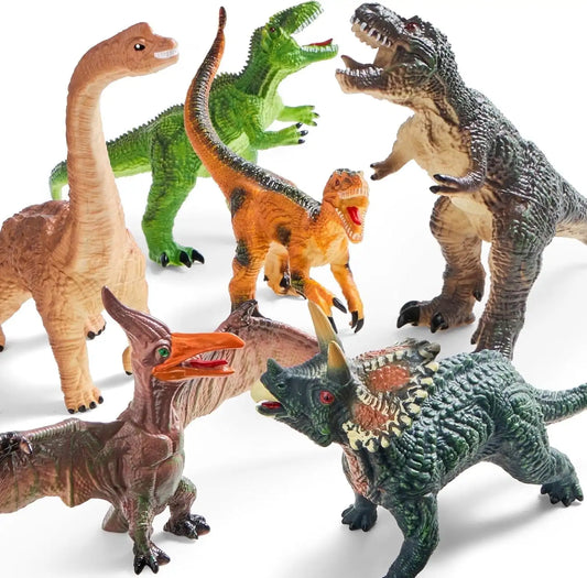 Joyfy 6 Pcs Jumbo Dinosaur Toys Large Soft Dinosaur Figures Realistic Jurassic World Toys for Kids Toys Birthday Christmas Gift