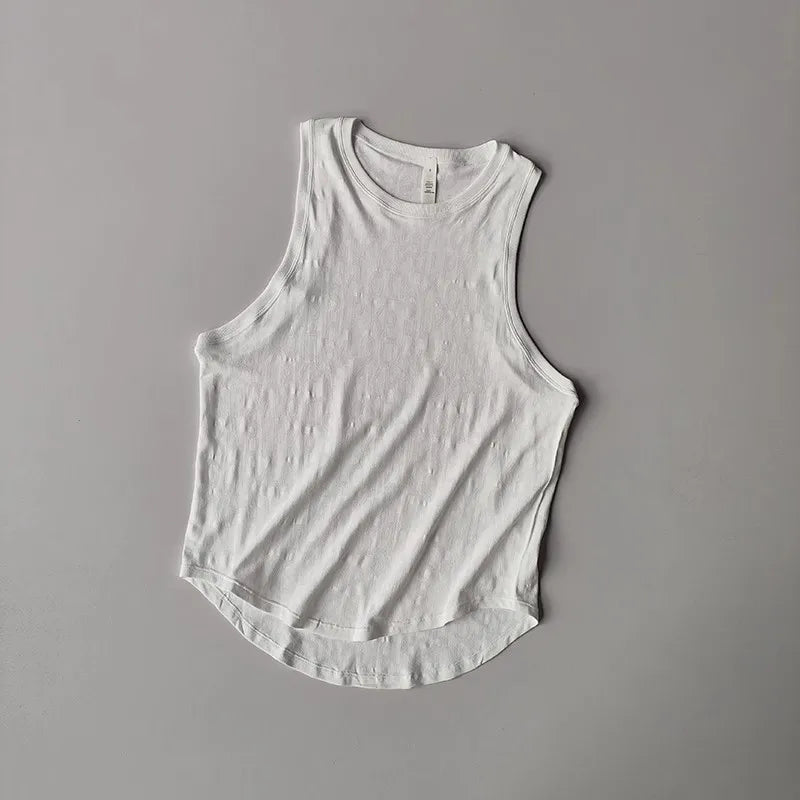 Women's Sports Vest Thin Loose Printed Yoga Clothing Sleeveless Running Blouse Yoga Vest Shirt Gym Tops