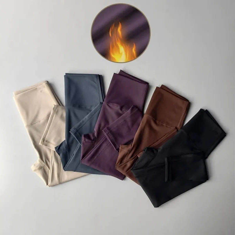 Velvet Yoga Pants for Women High Waist Autumn Winter Warm Slimming Running Leggings Sports Fitness Gym Trousers