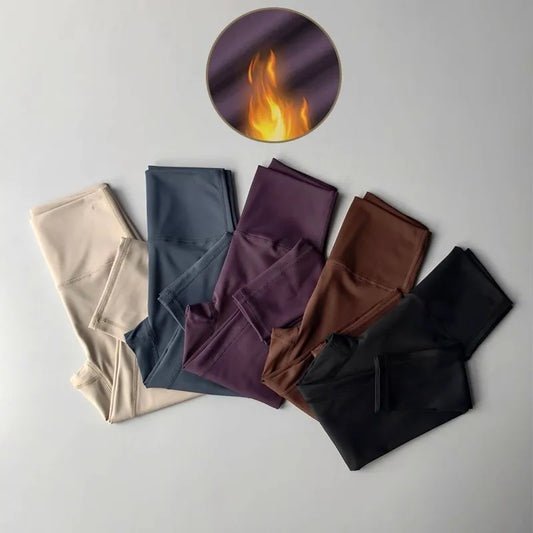 Velvet Yoga Pants for Women High Waist Autumn Winter Warm Slimming Running Leggings Sports Fitness Gym Trousers