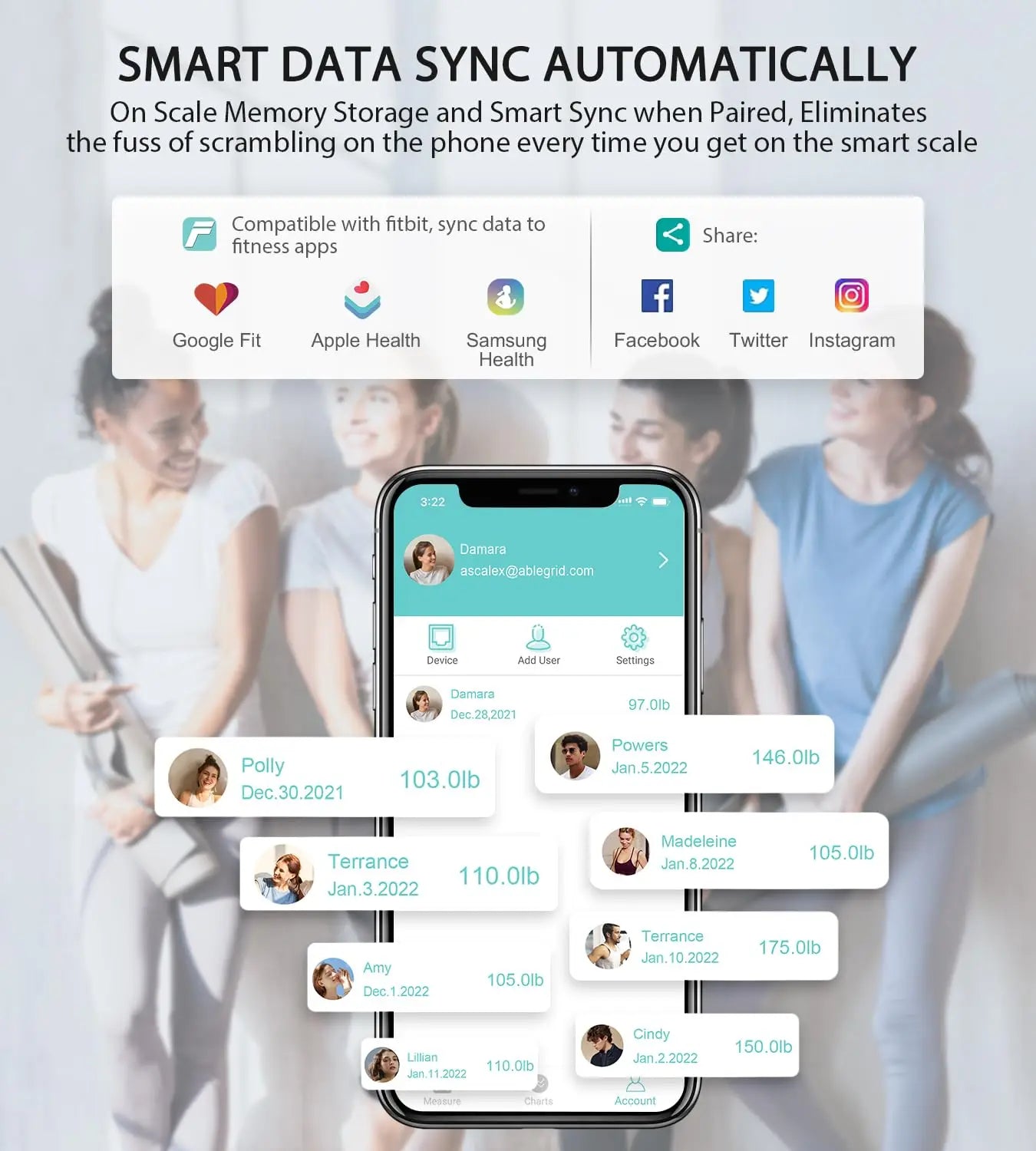 Body Fat Scale,Digital Smart Bathroom Scale for Body Weight,Large Color Display Screen,16 Body Composition Metrics BMI