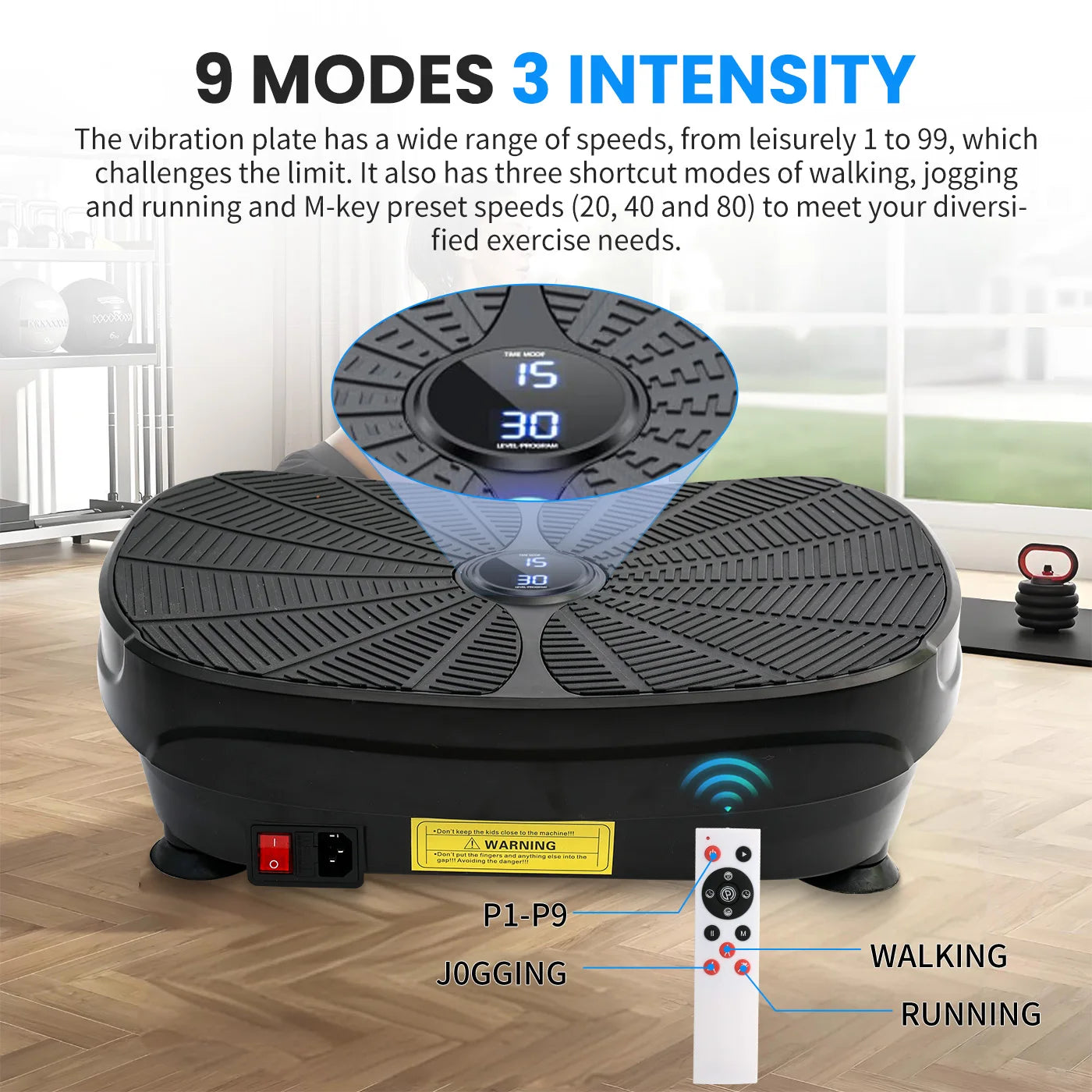 Vibration Plate Exercise Machine Whole Body Workout Power Vibration Shake Platform Fitness Lazy Slimming Resistance Bands