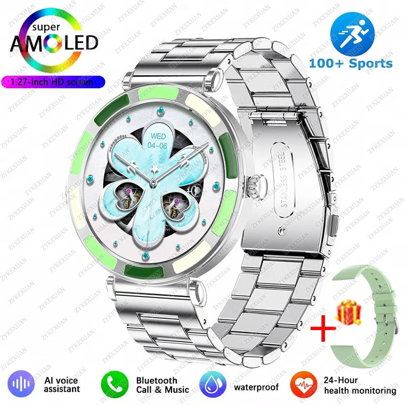 2025 Ultra-clear Fashion Women Smartwatch 1.27" HD Screen Dynamic Heart Rate Bluetooth Call&Music Smart Watch For Android iOS