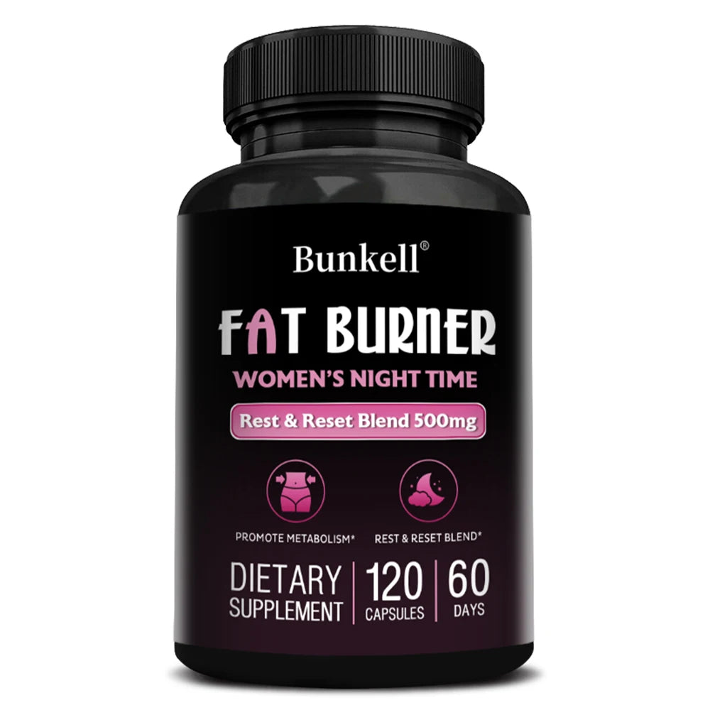 Women's Night Fat Burner, Helps Detoxification,Reduce Belly Fat, Manage Weight, Support Sleep, Dietary Supplement