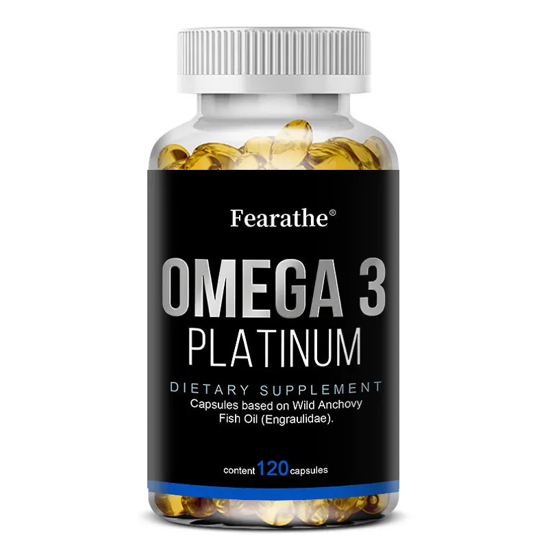 Omega 3, Fish Oil Supplement, Wild Anchovies, Heart Health, Brain Development, Dietary Supplement, 120 Capsules