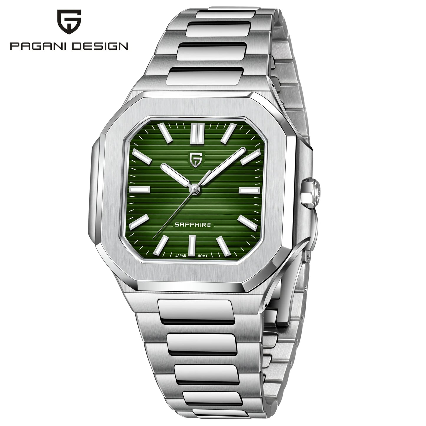 Retro Square PDYS019 PAGANI DESIGN Men's Quartz Wristwatches TMI VH31 37MM 10Bar Waterproof 316L Luxury Stainless Steel Sapphire