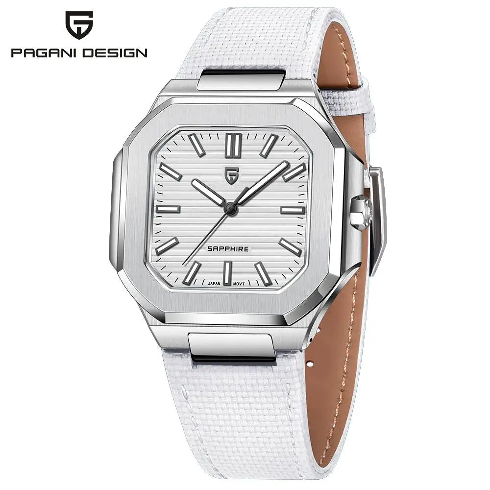 Retro Square PDYS019 PAGANI DESIGN Men's Quartz Wristwatches TMI VH31 37MM 10Bar Waterproof 316L Luxury Stainless Steel Sapphire