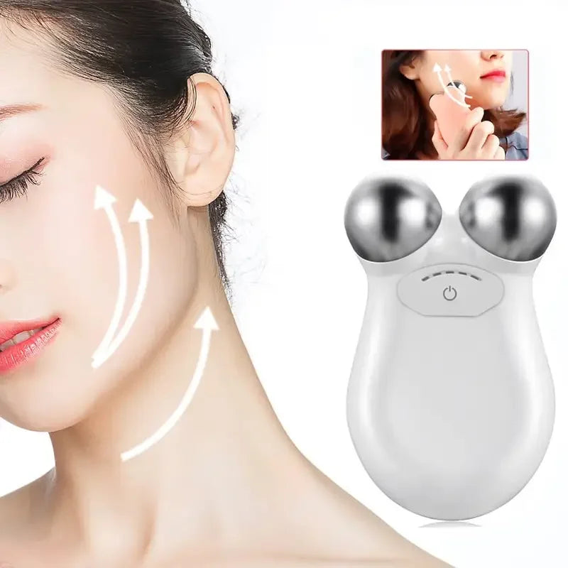 Microcurrent Facial Massager Roller Anti Wrinkles EMS Face Lift Skin Tightening Machine Face Firming Slimming Skin Care 2028