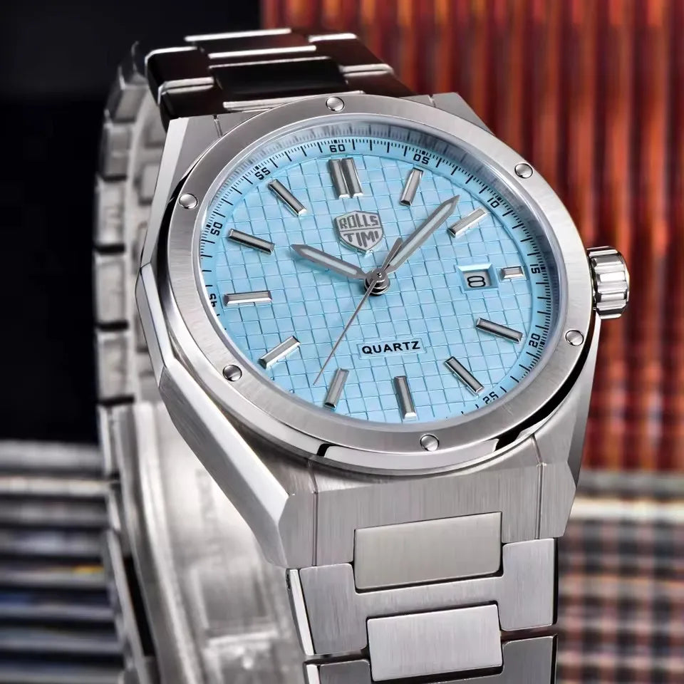 RollsTimi New Quartz Automatic Date 39mm Dial Men watch Japan Movt Stainless steel Luminous Watch Sapphire Waterproof Man watch