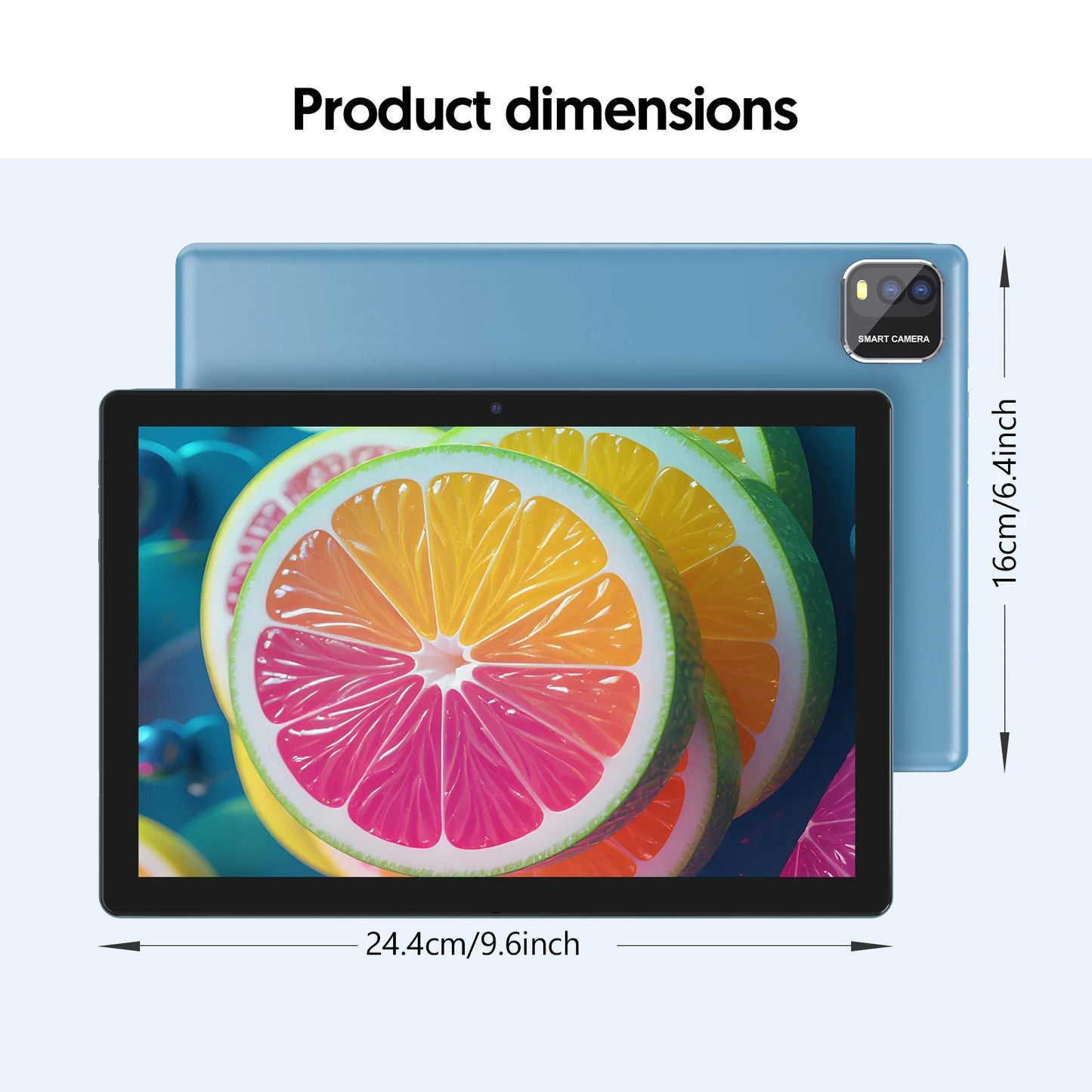 BAKEN Android 14 tablet, 10.1 inches, quad-core processor, 6GB RAM + 64GB ROM, 600GB expansion memory, 6000mAh