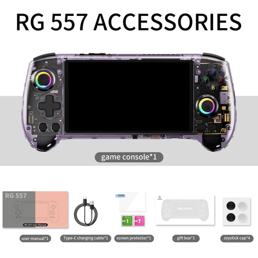 ANBERNIC RG557 Retro Handheld Game Console 5.48 Inch AMOLED Screen Handheld Emulator Android 14 System Dimensity 8300 Processor