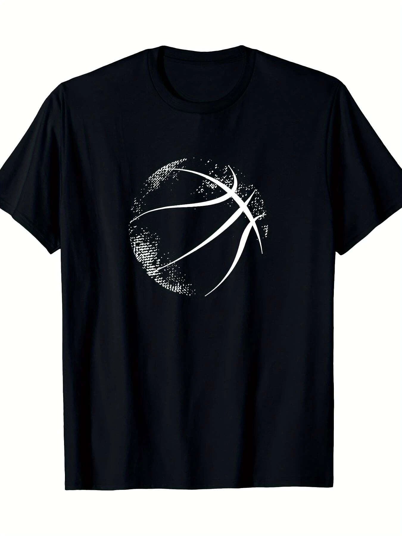 Basketball Silhouette Basketball T-Shirt Stylish Men's Cotton Tee Breathable And Comfortable For Daily Outings Friends Family