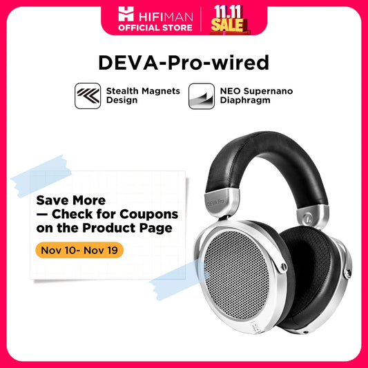 HIFIMAN Deva-Pro Over-Ear Open-Back Planar Magnetic Headphone with Stealth Magnets-Wired Version