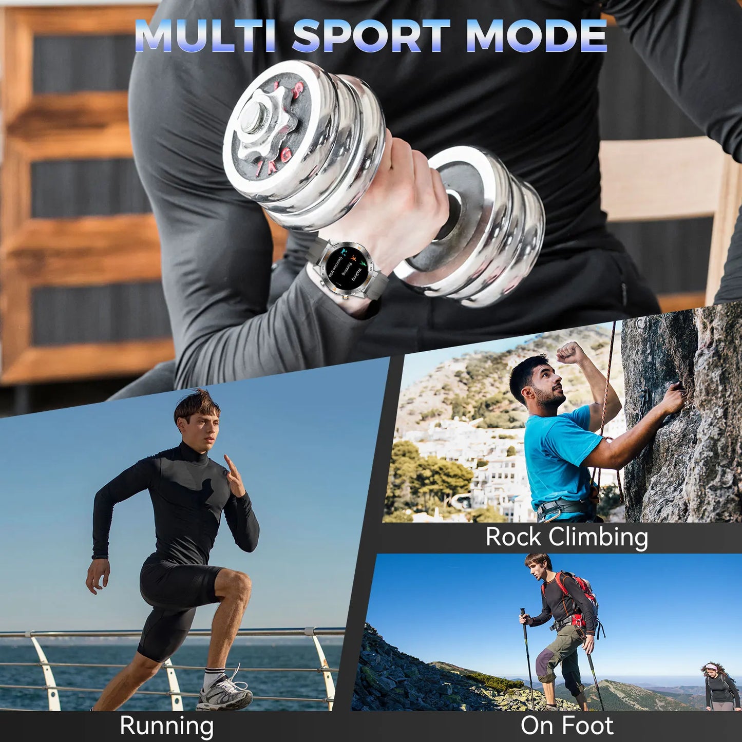 LaNikar New Military Smart Watch for Men1.46"Fitness Tactical Smartwatch with Multiple Sports Modes Heart RateSpO2 Sleep Tracker