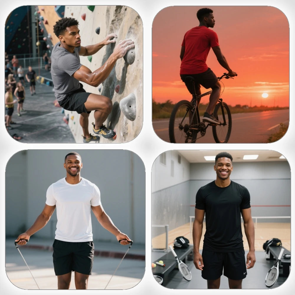 10PcsMen's Quick Dry Short Sleeve Gym Running Moisture Wicking Round Neck T-Shirt Training Exercise Sport Shirt Tops Lightweight