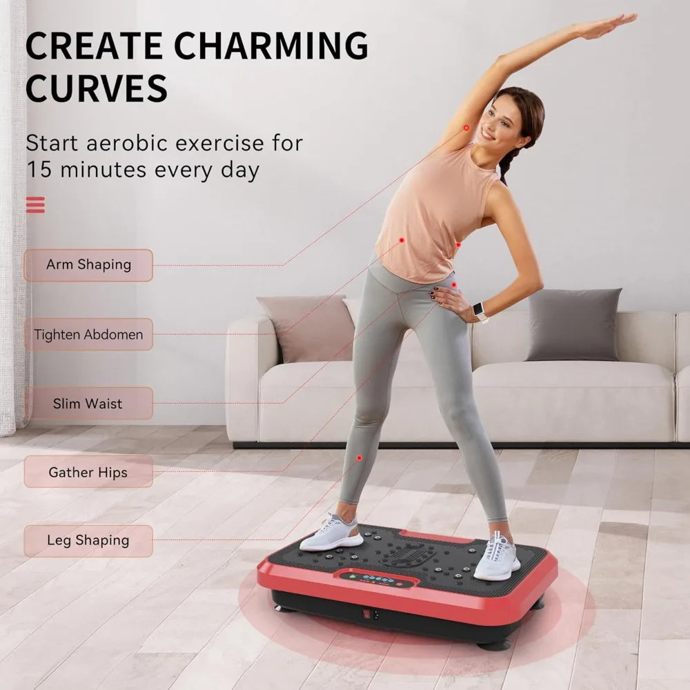 Vibration Plate Exercise Machine for Lymphatic Drainage, Power Plate Vibration Platform for Weight Loss, Shaping Toning & Wellne