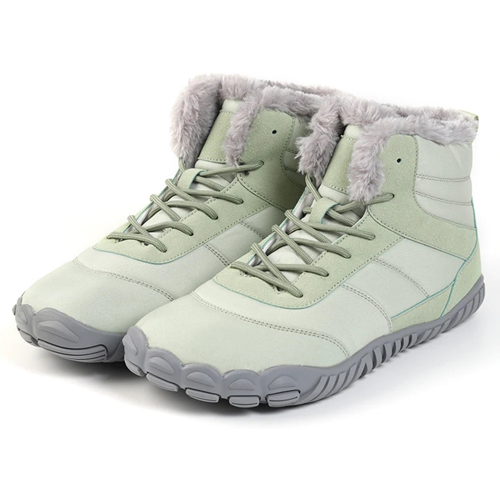 Winter Snow Boots Lightweight Barefoot Shoes Non-Slip Casual Ankle Boots Waterproof Warm Lined Booties for Walking Hiking