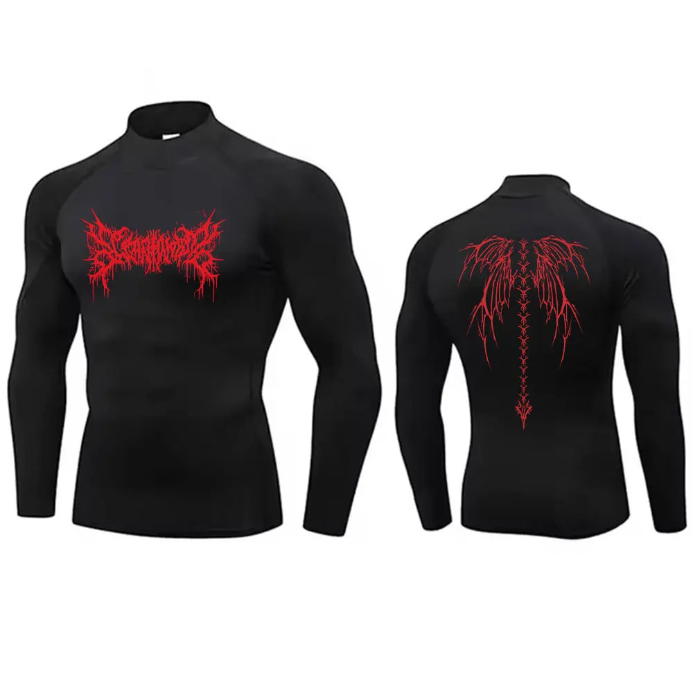 Men's Turtleneck Compression Shirt Quick Gym Fitness Dry Rash Guard Hight Neck Muscle Athletic Bodybuilding Shirts Summer