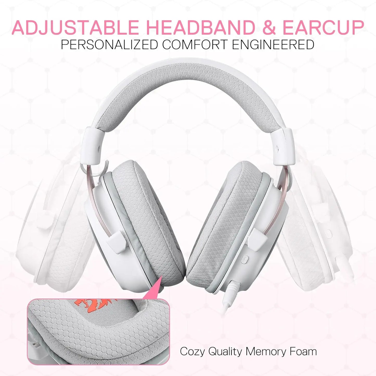 Redragon H510 PRO 3-Mode RGB Gaming 7.1 Surround Sound Headset,53MM Audio Drivers in Memory Foam Ear Pads Headphone