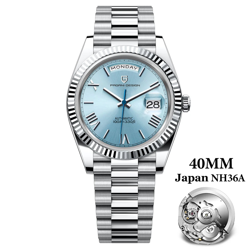 PAGANI DESIGN DD40 Luxury Rose Gold Automatic Watch Men Japan NH36A Mechanical Wristwatch Men Stainless steel Waterproof Watches