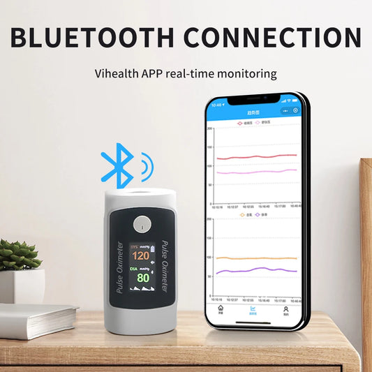 Compact Finger Blood Pressure And Oxygen Monitor Easy to Use Portable Medical Device for Health Measurement