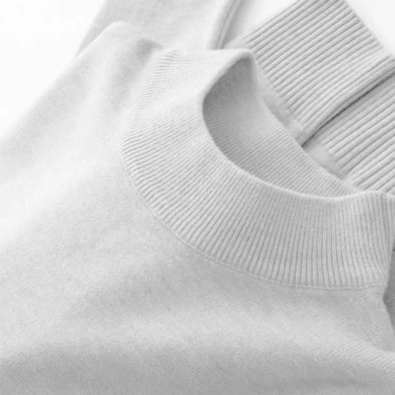 New Sweatwear Men's Half Neck Basic Solid Color Sweaters Round Neck Elastic Pullovers Warm Autumn Knitted Oversized Sweater Men