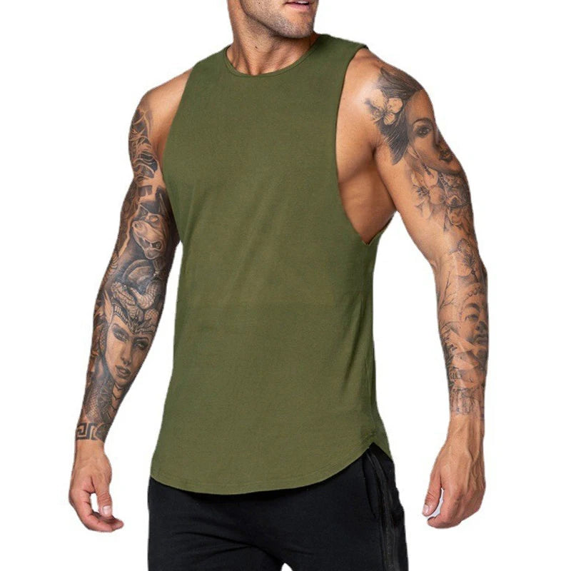 Men's Tank Top Training Clothing Bodybuilding Singlets Sleeveless Sports Workout Vest