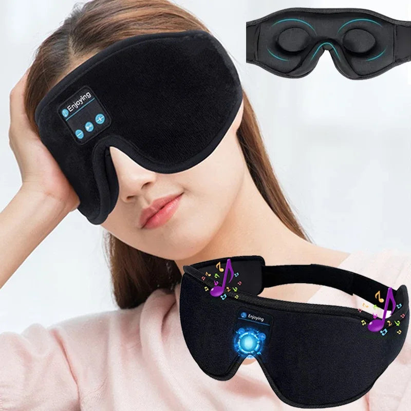 Bluetooth Sleeping Headphones 3D Eye Mask Wireless Headband Soft Elastic Comfortable Music Earphones Sleep Mask For Travel Nap