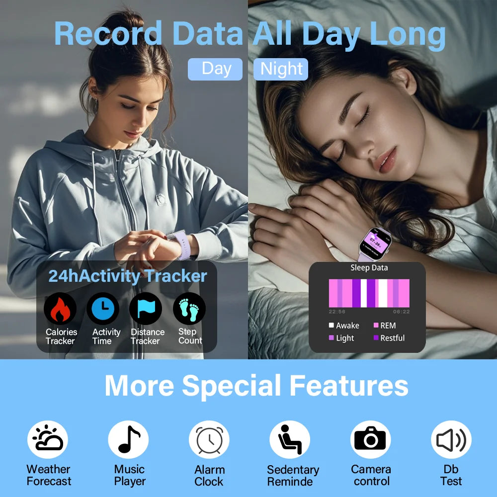 LAXASFIT 2025 New Smart Watch Bluetooth Call Men Women Watch Voice Assistant 100+ Sports Smart Watch for Android IOS