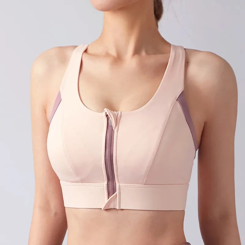 Women Breathable Sports Bra Shockproof Padded High impact Gym Running Fitness Double Layer Seamless Yoga Sports Bra Underwear