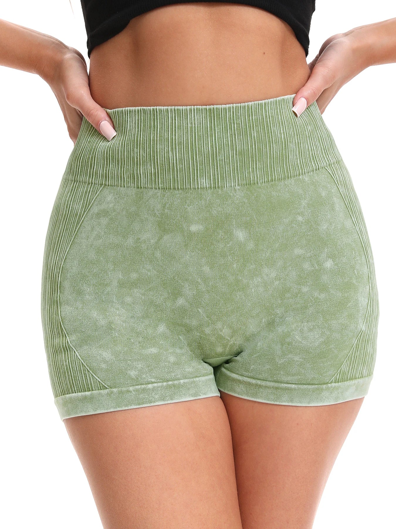 2Pack  Essential High Waist Seamless Shorts - Sculpting Tummy Control Butt Lifting Yoga Cycling Running Sand washing