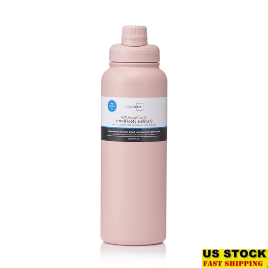 Insulated Stainless Steel Water Bottle 40oz Leakproof Chug Lid Matte Powder Coating Double Wall Vacuum Hydration Bottle