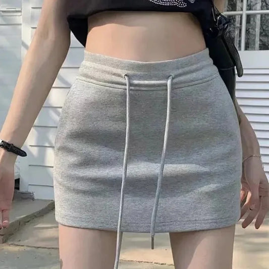 2024 New Summer Women Leisure Sports Versatile Mini Skirts Girls Concise Solid Color Dress Female Hotsweet Slim Elastic Skirts