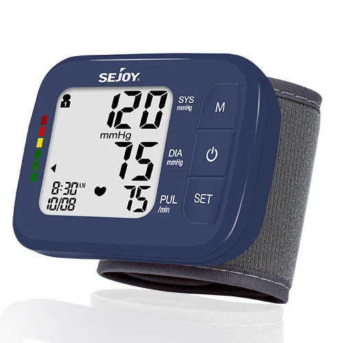 SEJOY Digital Wrist Blood Pressure Monitor Sphygmomanometer Tonometer Tensiometer Heart Rate Meter BP Monitor