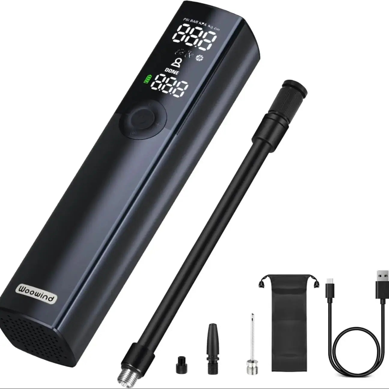 Woowind BP188 Bike Pump The Pro Electric Bicycle Pump Tire Inflator Portable Air Compressor - 120 PSI