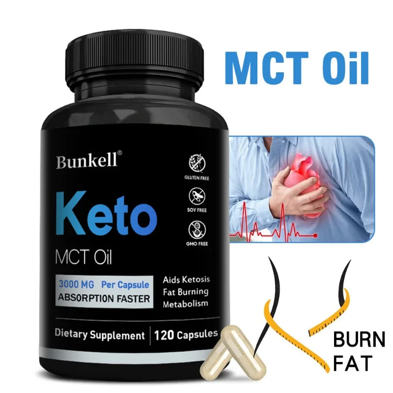 Natural Ketogenic Fat Burner, Ketogenic Diet Pills, Metabolism Boosters for Men and Women, Energy Supplement, 120 Capsules