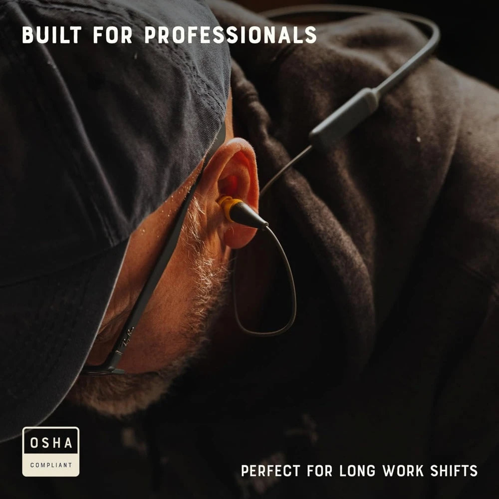 Discord Bluetooth Earplugs, OSHA-Compliant Noise-Isolating Safety Headphones, All-Weather, for High-Noise Industrial Work
