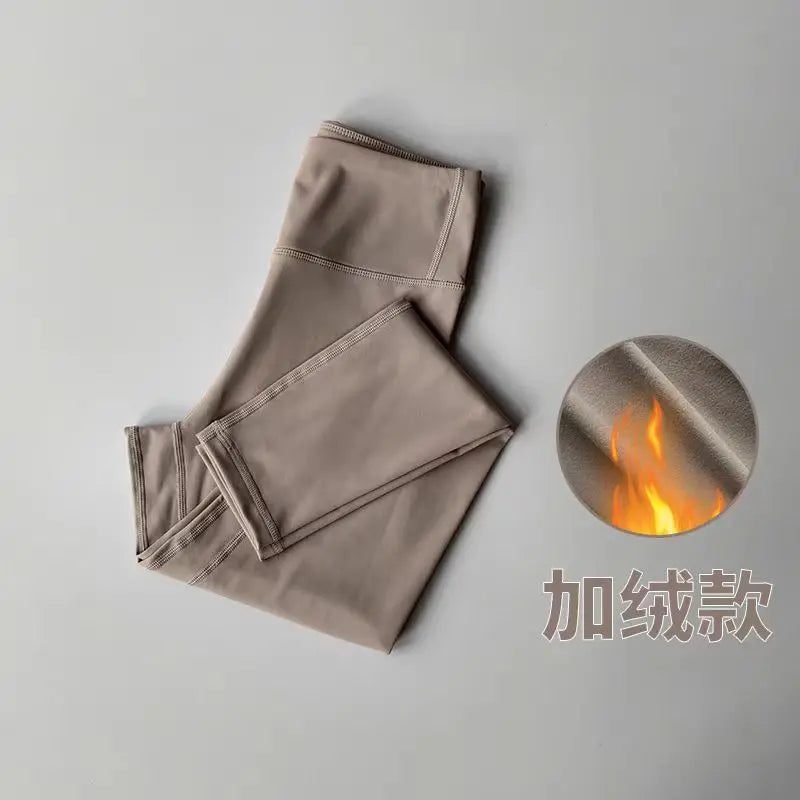 Velvet Yoga Pants for Women High Waist Autumn Winter Warm Slimming Running Leggings Sports Fitness Gym Trousers