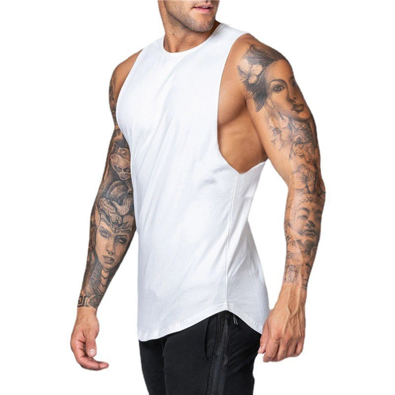 Men's Tank Top Training Clothing Bodybuilding Singlets Sleeveless Sports Workout Vest