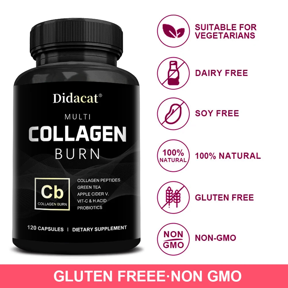 Burn body fat, multiple collagen, strong hair, nails, and skin.