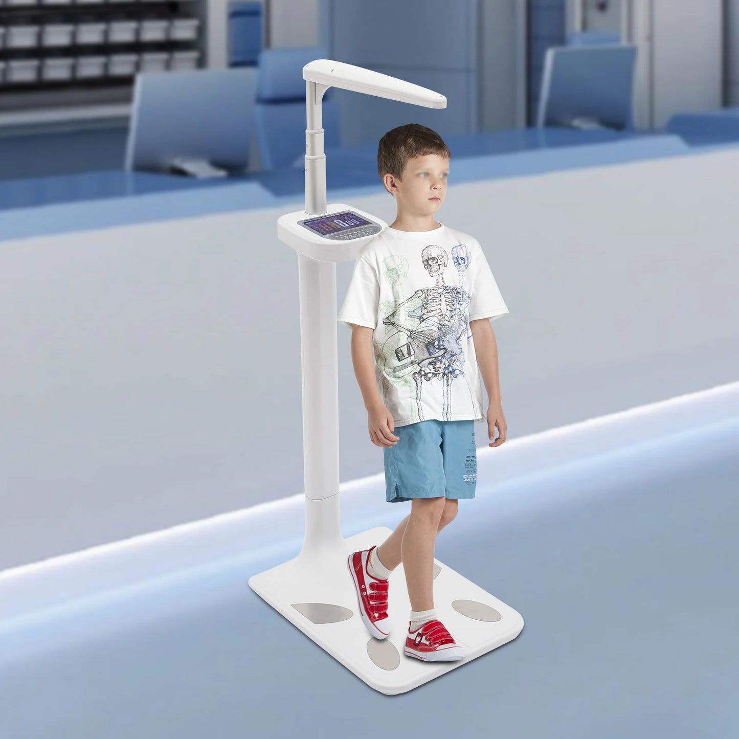 Multifunction Physician Medical Body Weight Scale, Ultrasonic Height Body Fat Analyzer, Voice Broadcast & LCD Display